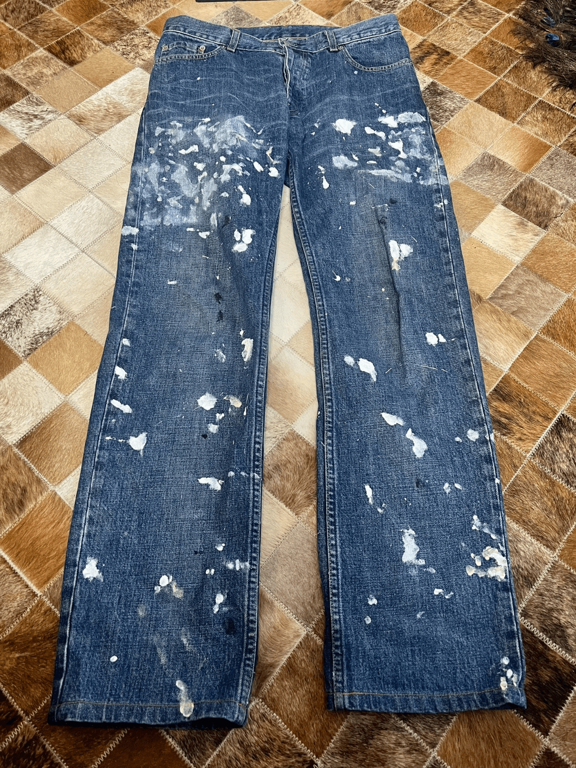 Sz 33 Helmut Lang Splash Painting Classic Denim