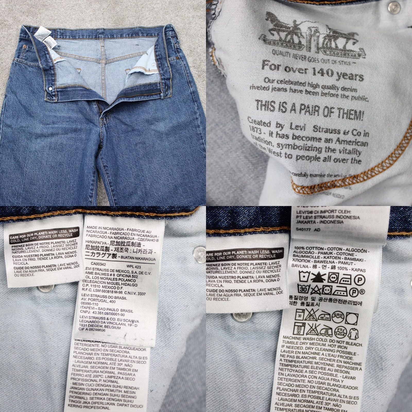 Levi's Levi's 550 Jean Shorts Mens 40 Blue 10" Denim 5-Pocket Relaxed Fit Cotton Bermuda Shorts Mens Blue 10" Inseam Regular Size 40 Casual Summer Size US 40 / EU 56 - 8 Thumbnail