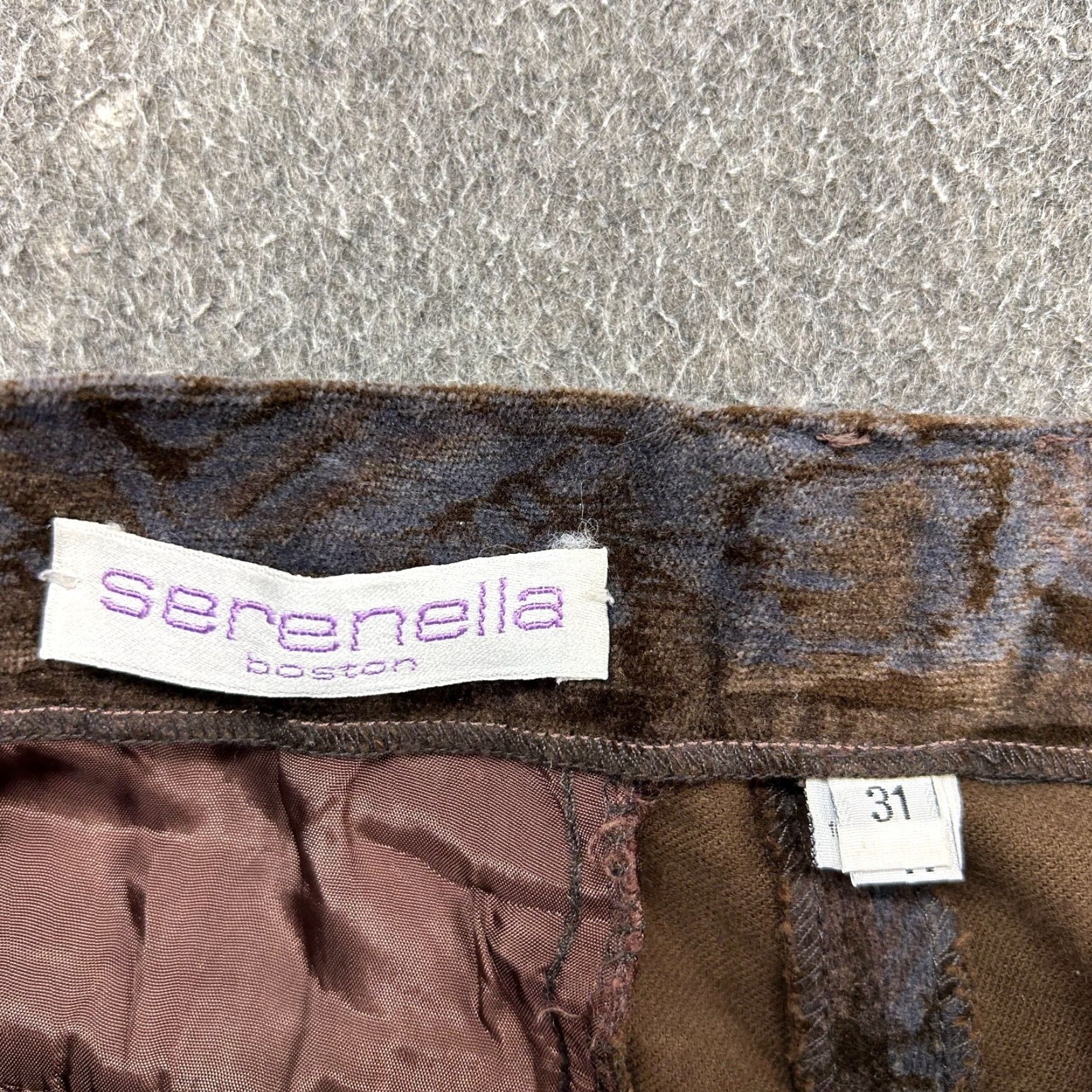 Vintage VINTAGE Serenella Boston Pants Women 31 Brown Leopard Print Velour 90s Workwear Casual Animal Print Relaxed Ankle 27in Inseam Women USA-made Size 24" / US 00 / IT 34 - 5 Thumbnail