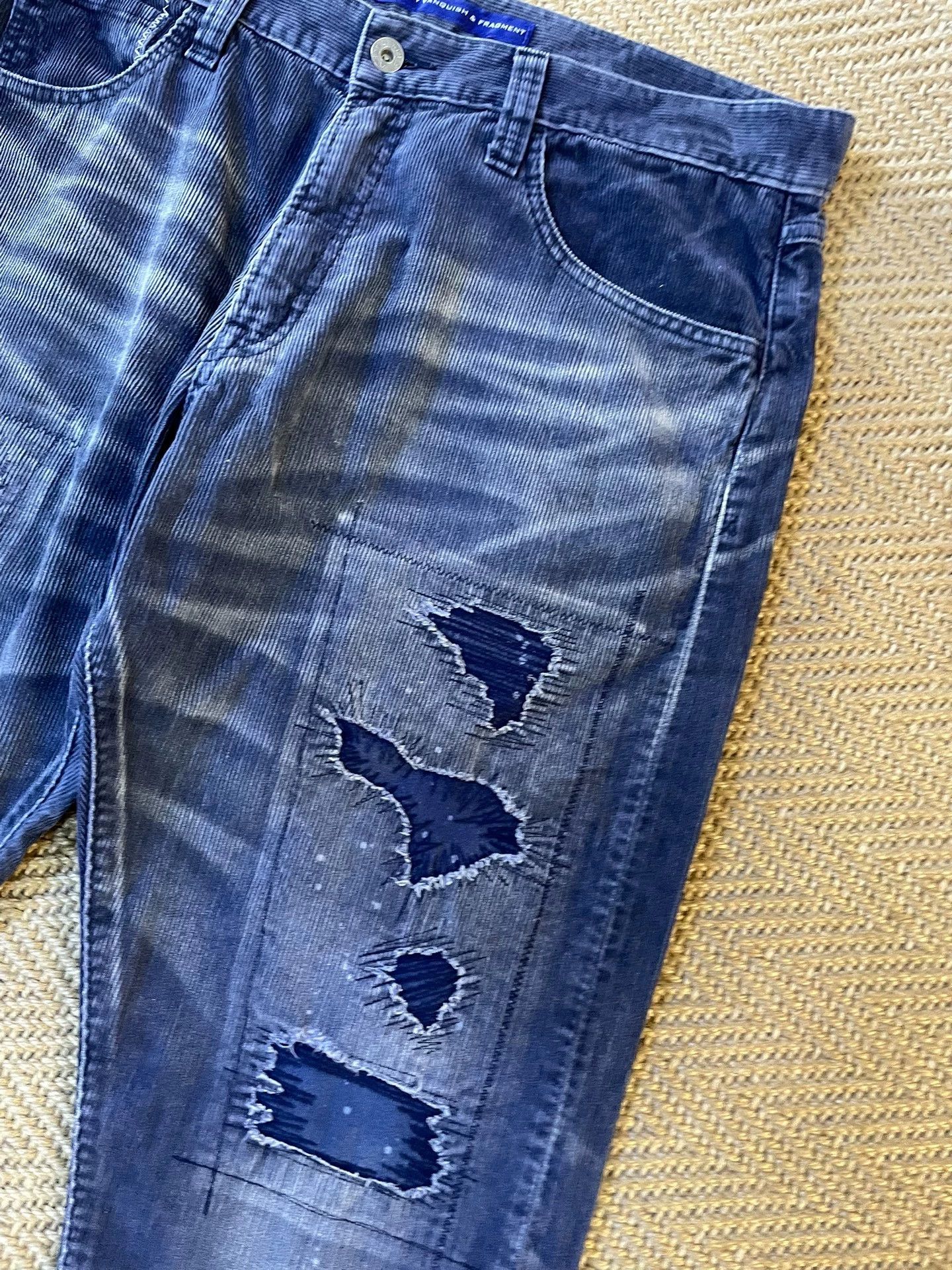 Vanquish DENIM BY VANQ & FRAGMENT Washed Corduroy Distressed Pant W36 Size US 36 / EU 52 - 3 Thumbnail
