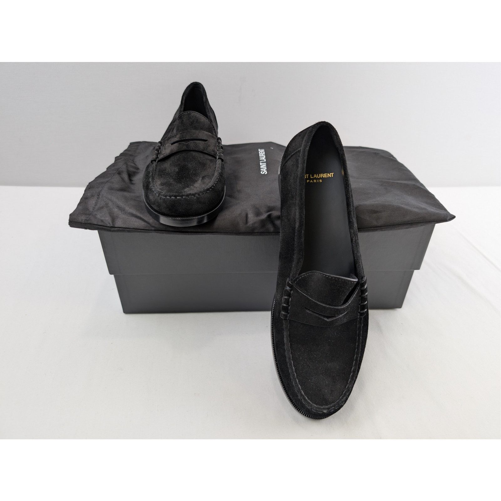 Saint Laurent Paris o1rshd1 Suede Loafers Shoe Boots in Black Size US 8.5 / EU 41-42 - 15 Thumbnail