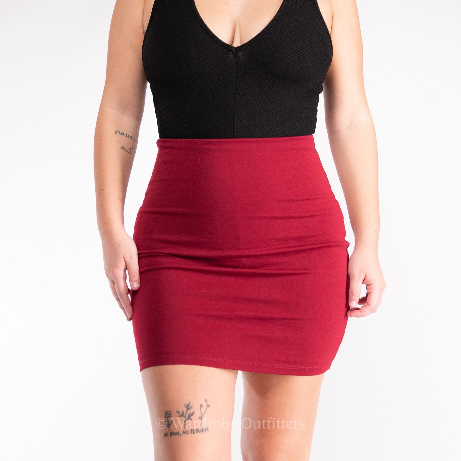 Designer Lulu's Deep Red Mini Skirt - S Size 27" / US 4 / IT 40 - 1 Thumbnail