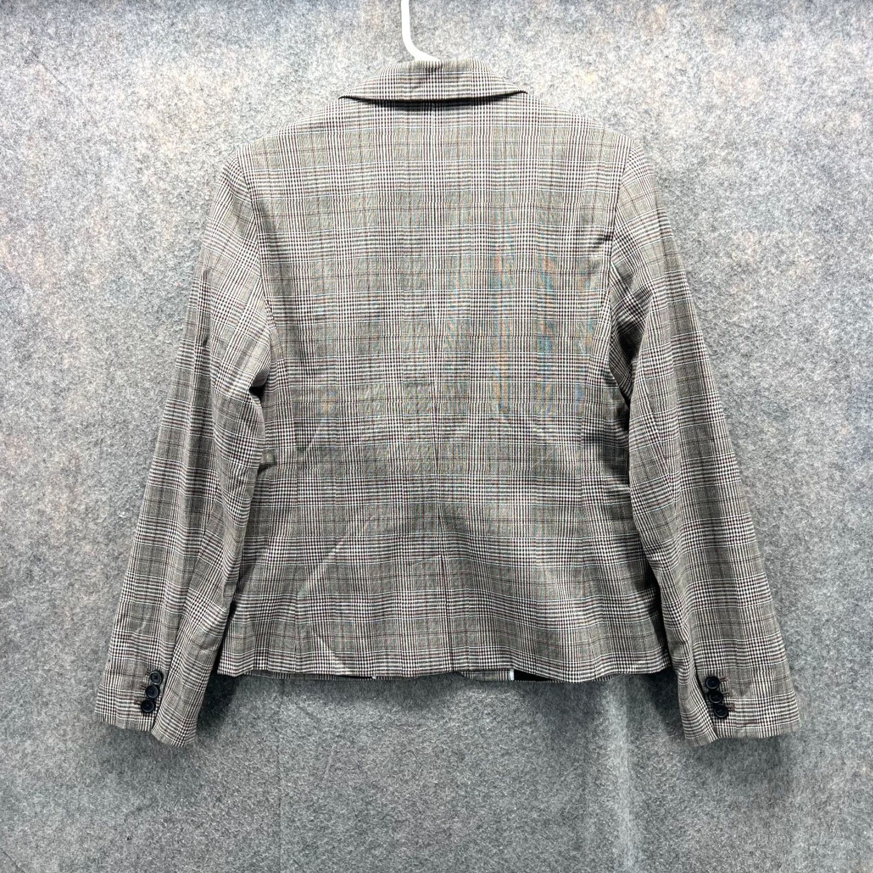 Banana Republic Banana Republic Blazer Women 6 Beige Wool Plaid Check Single-Breasted Jacket Dressy Casual Business Formal Tuxedo Style Regular Fit Womens Size M / US 6-8 / IT 42-44 - 3 Thumbnail