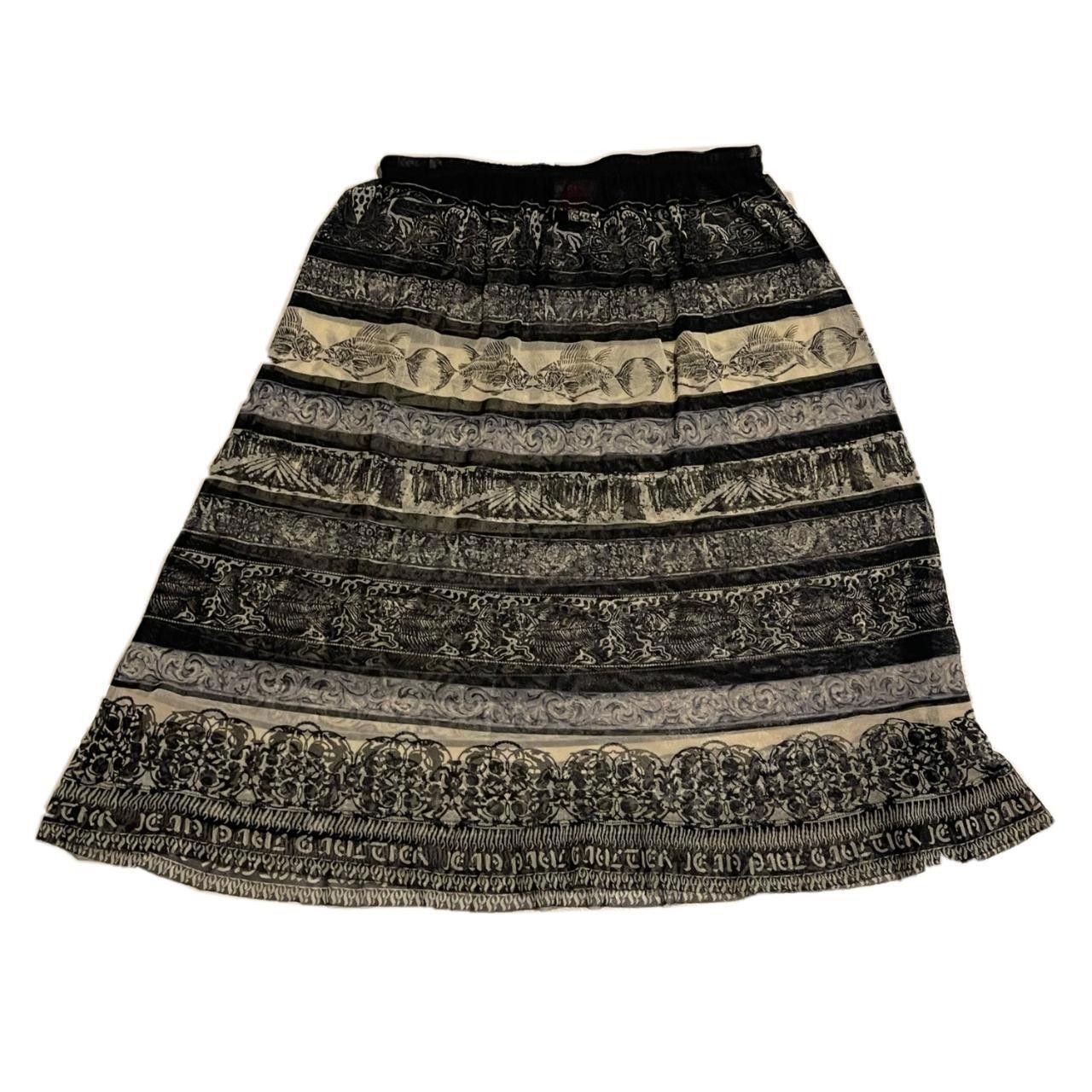 Designer Jean Paul Gaultier Classique Pattern Mesh skirt Size 28" / US 6 / IT 42 - 2 Thumbnail