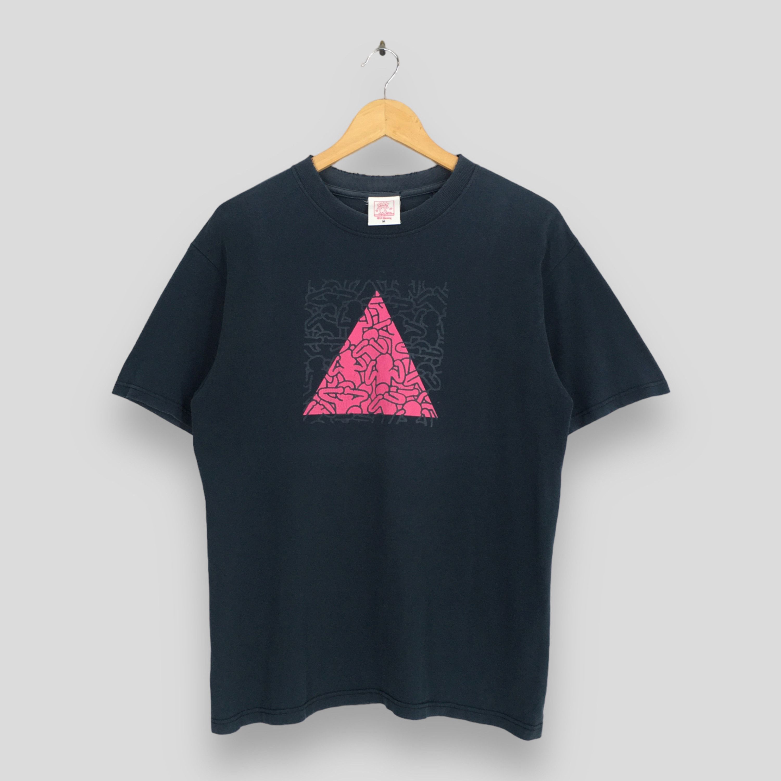 image of Vintage Keith Haring Silence Equals Death 1989 Artwork Tee in Black, Men's (Size Medium)