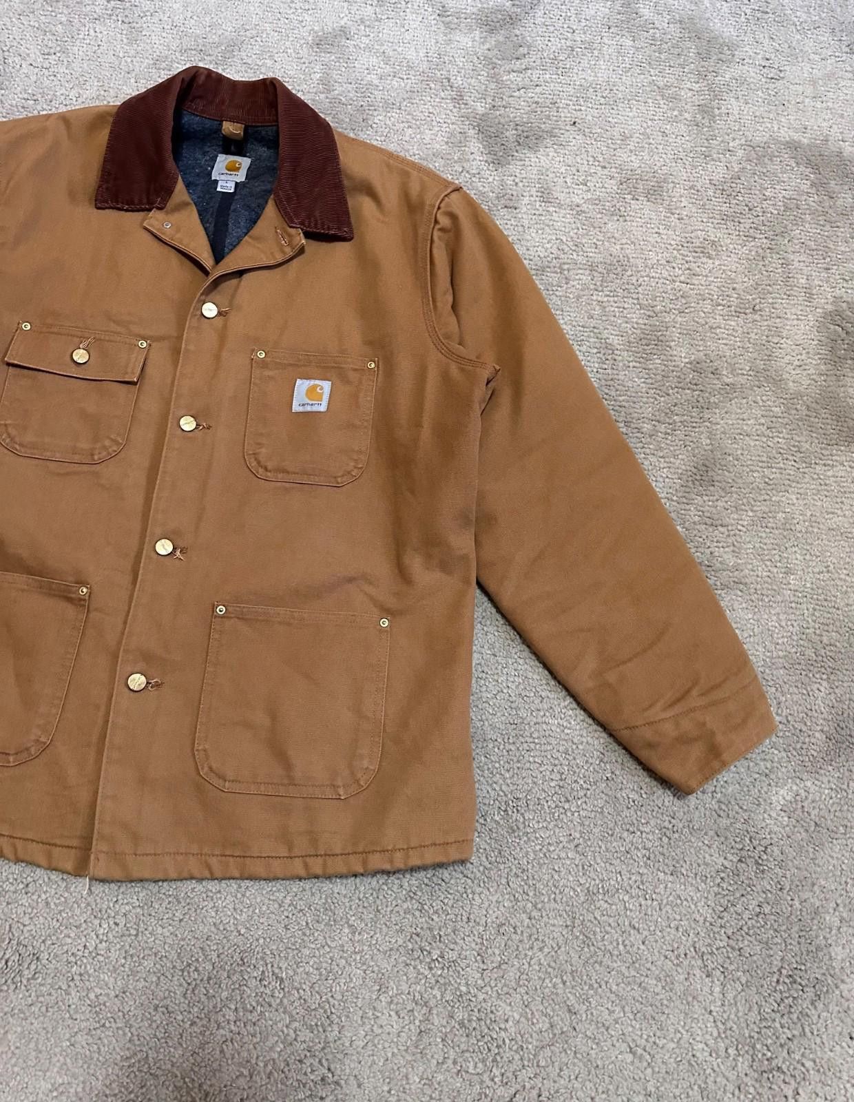 Carhartt Carhartt C01 BRN Blanket Lined Chore Workwear Jacket Sz L Size US L / EU 52-54 / 3 - 4 Thumbnail