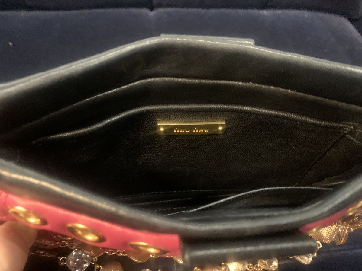Miu Miu Rose-pink sheepskin riveted hollow handbag Size ONE SIZE - 2 Thumbnail
