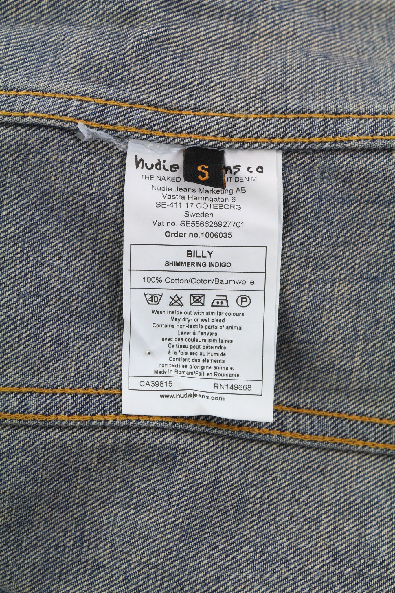 Nudie Jeans BILLY S Shimmering Indigo Distress Polo Neck Jacket 82485 Size US S / EU 44-46 / 1 - 7 Thumbnail