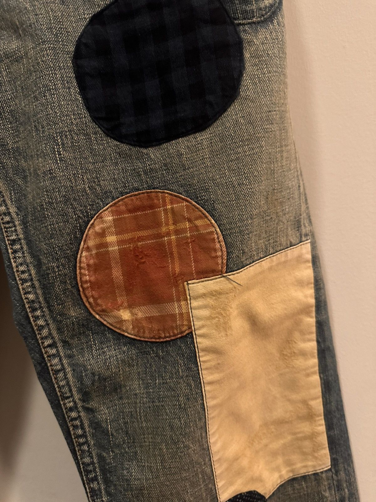 FDMTL JAPANESE BRAND FDMTL CLASSIC FIT PATCHWORK JEANS Size US 30 / EU 46 - 2 Thumbnail