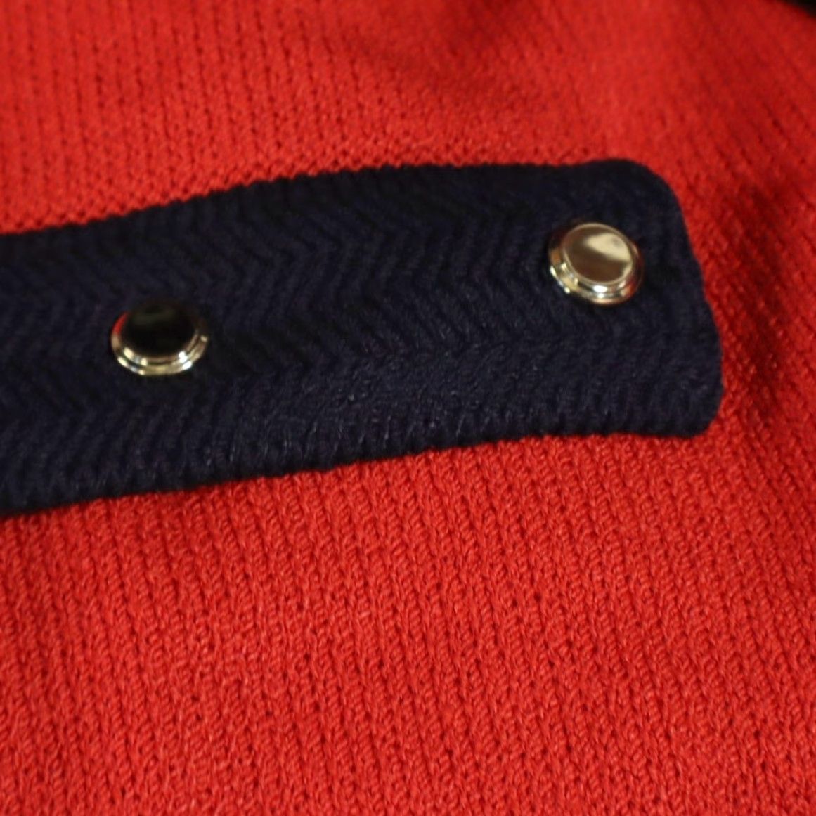 St. John St. John by Marie Gray Santana Knit Snap Cardigan Solid Red Women 10 Cardigan Sweater V-Neck Long Sleeve Shirt Size L / US 10 / IT 46 - 7 Thumbnail