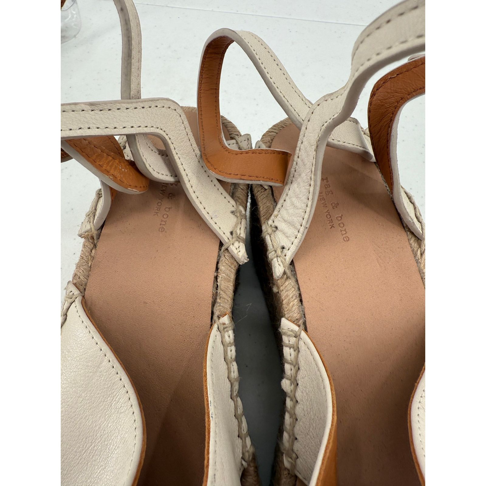 Rag & Bone NEW Rag & Bone Hera Antique White Espadrille Wedge Sandal Size US 9 / IT 39 - 6 Thumbnail