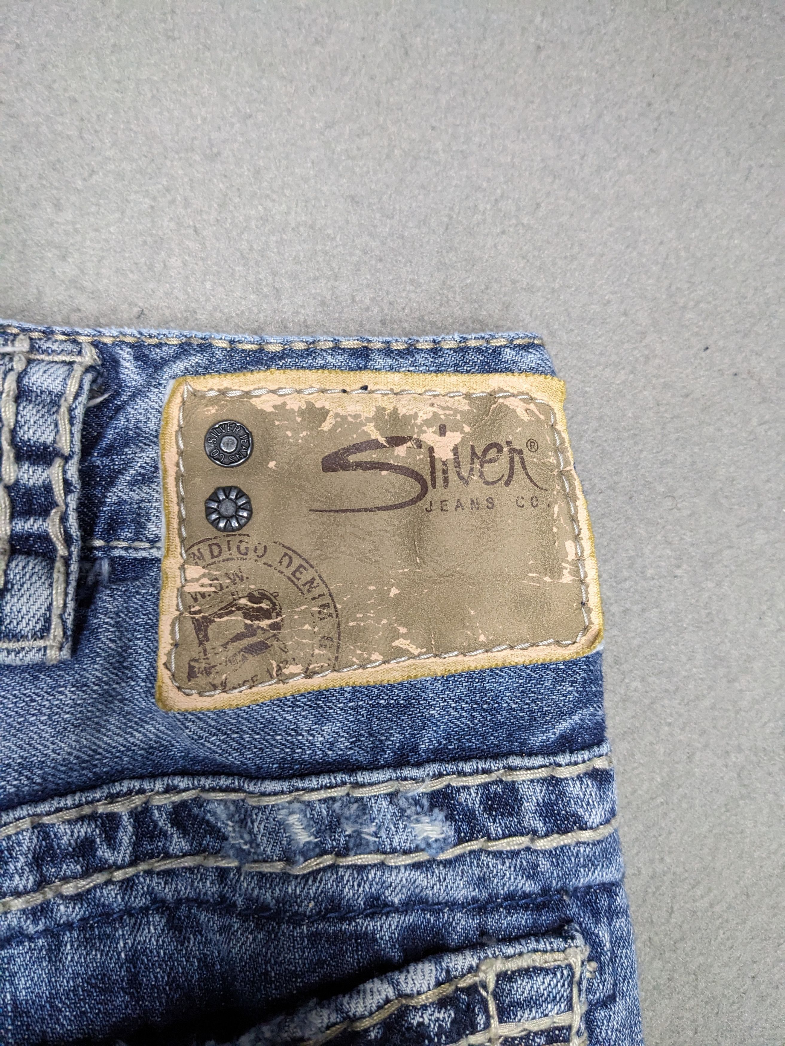 Silver Jeans Co. VTG Silver Jeans 35x33 Grodie Flap Thick Stitch Denim Y2K Size US 35 - 10 Thumbnail