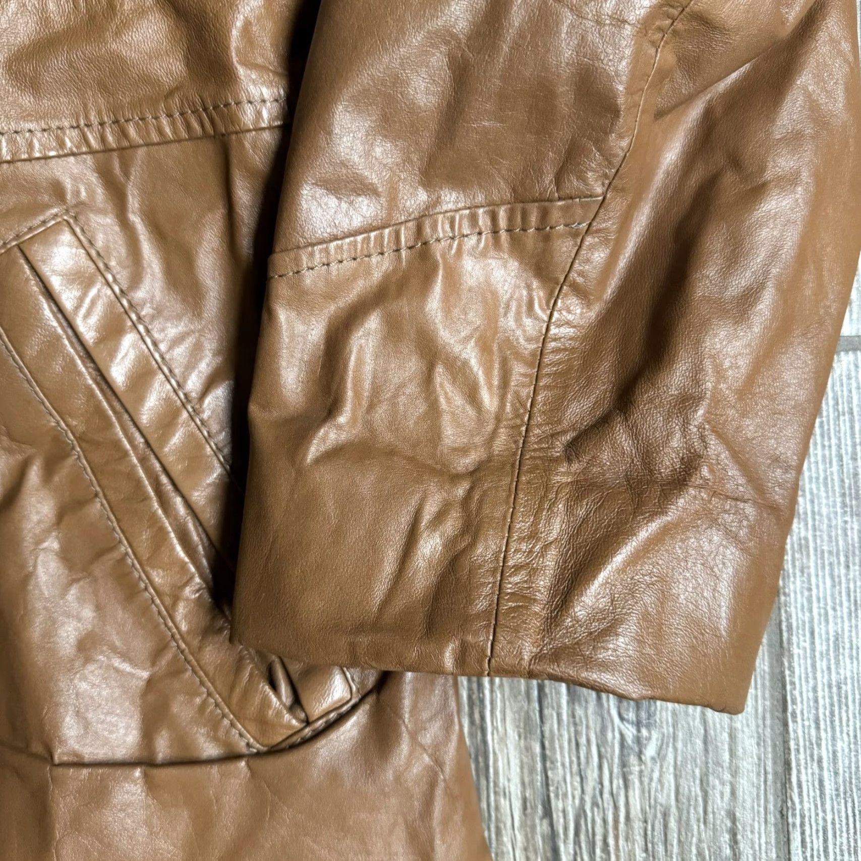 Vintage VINTAGE Gateway Coat Mens Leather Trench 42L Mid-Length Removable Lining Brown Retro 70s Size US XS / EU 42 / 0 - 3 Thumbnail