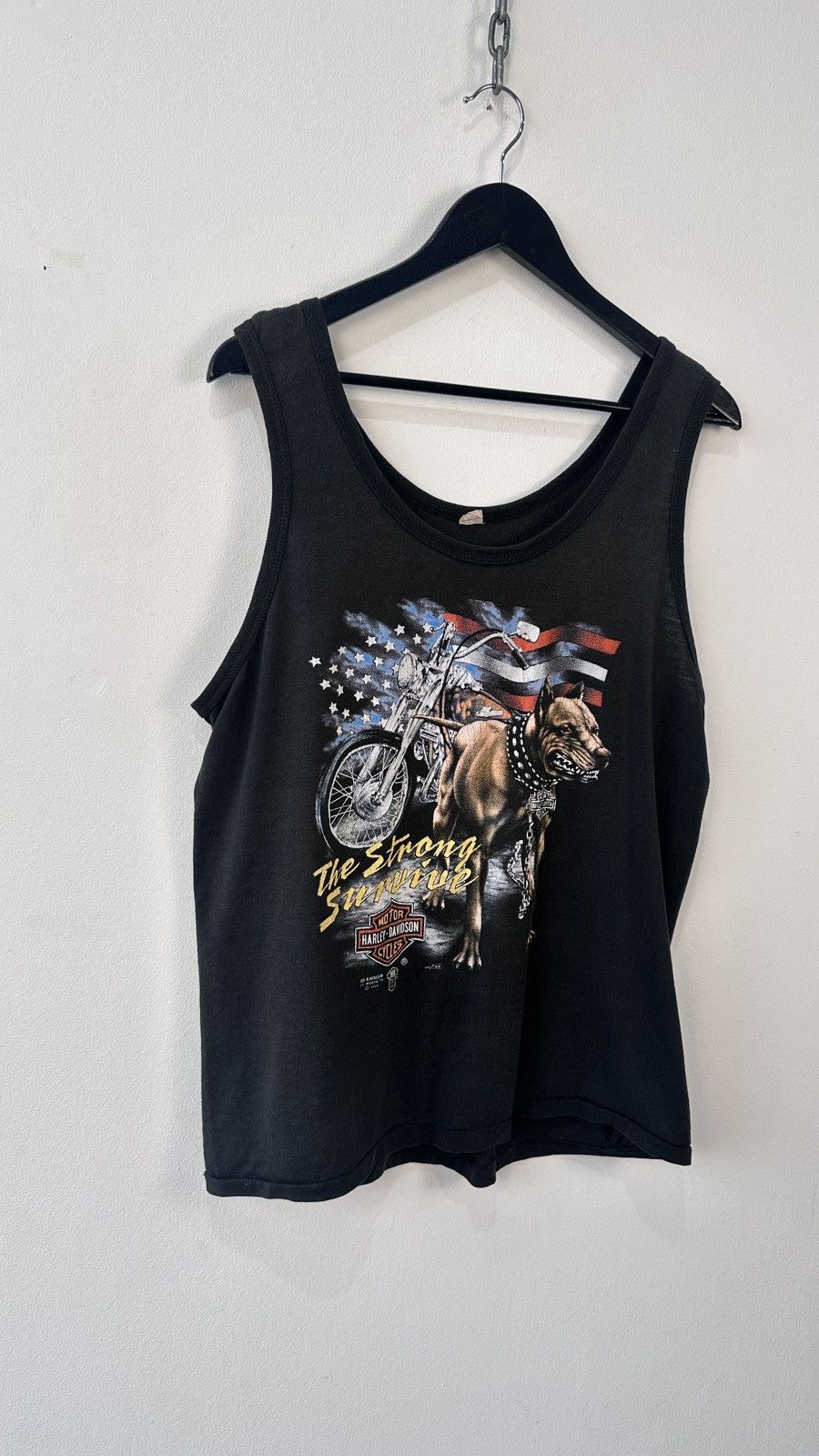 Harley Davidson Vtg 1988 Harley Davidson 3D Emblem Pitbull Tank Top Faded Size US M / EU 48-50 / 2 - 2 Thumbnail