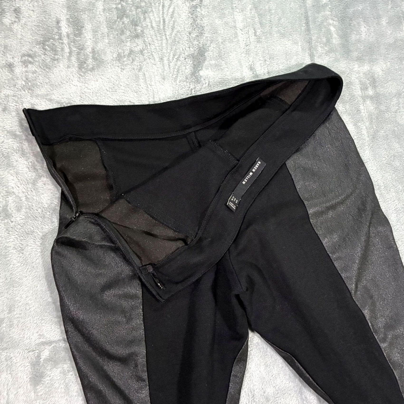 Karen Millen Karen Millen Black Faux Leather Panel Leggings Pants Womens 4 Size 27" / US 4 / IT 40 - 4 Thumbnail