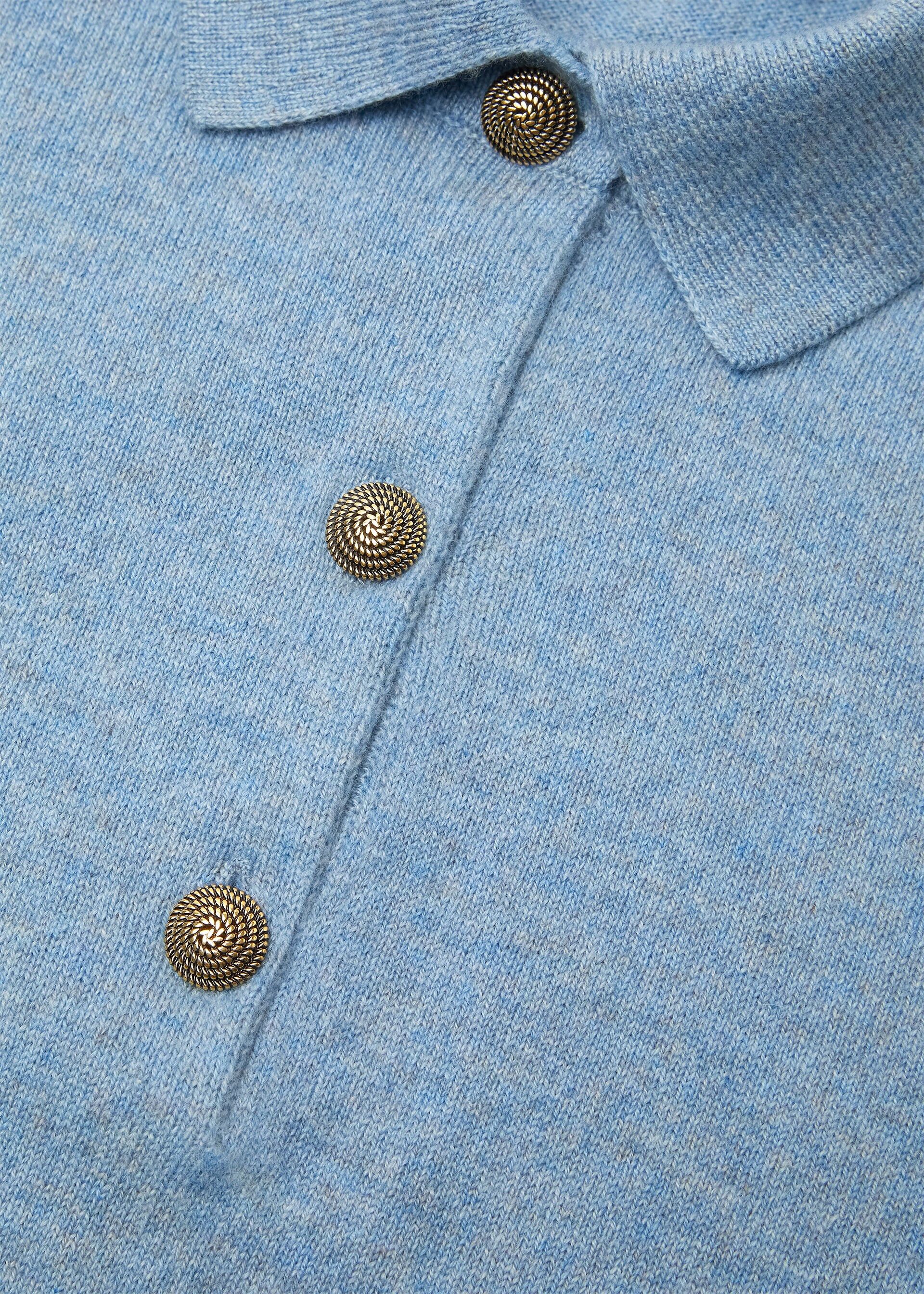 Loro Piana os11x0326 FAQ8646 Classic Polo Shirt in Airy Sky Melange Size L / US 10 / IT 46 - 7 Thumbnail