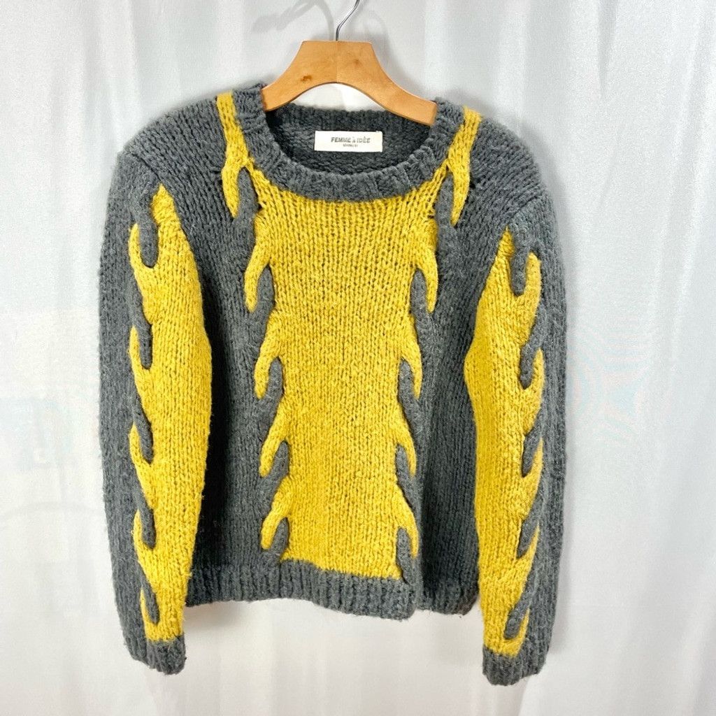 Other Femme a Idee Mohair Blend Flame Crewneck Knit Sweater Size M Size M / US 6-8 / IT 42-44 - 2 Thumbnail