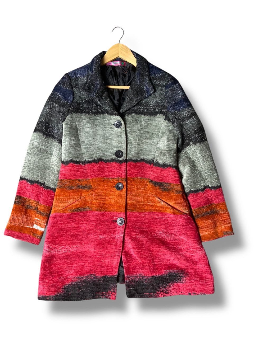 Desigual Vintage DESIGUAL Women Wool Coat (139) Size XXS / US 00 / IT 34 - 2 Thumbnail