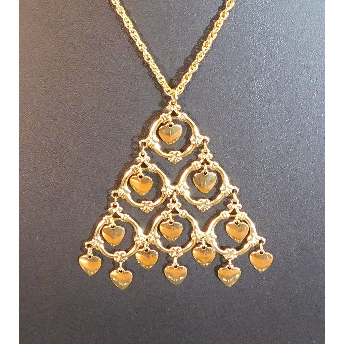 Other Vintage Heart Chandelier Triangle Necklace Size ONE SIZE - 2 Thumbnail