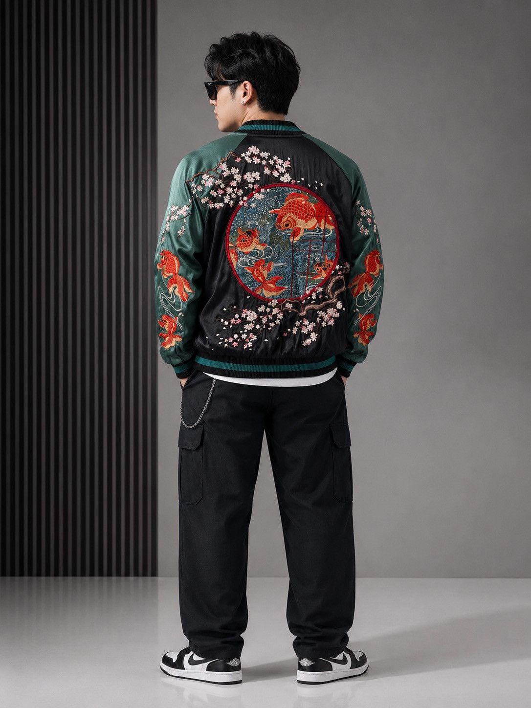Japanese Brand Japanese classic script Silk Reversible Sukajan Koi Size US M / EU 48-50 / 2 - 2 Thumbnail