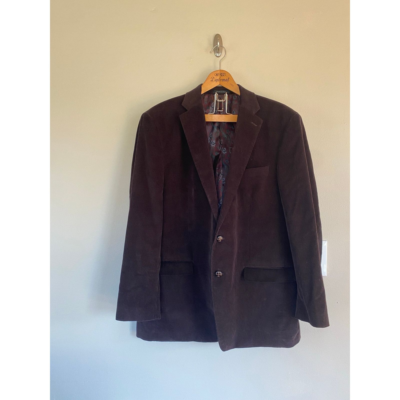 Lauren Ralph Lauren Lauren Ralph Lauren Corduroy Blazer Leath Button Paisley 46L Size 46L - 1 Thumbnail