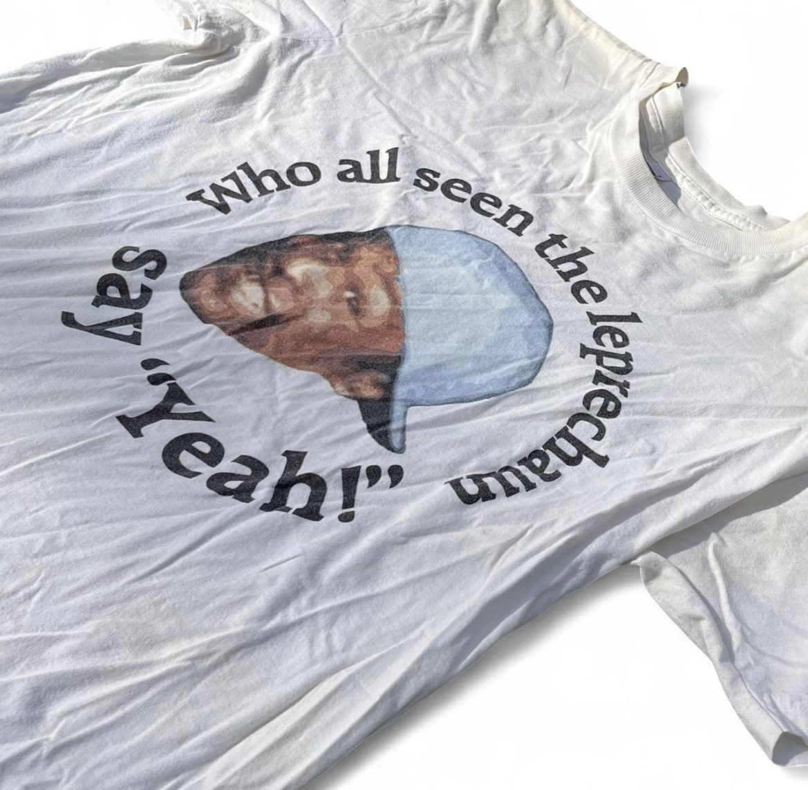 American Apparel Vtg Crichton Alabama Leprechaun Meme T-Shirt | Size M Size US M / EU 48-50 / 2 - 6 Thumbnail