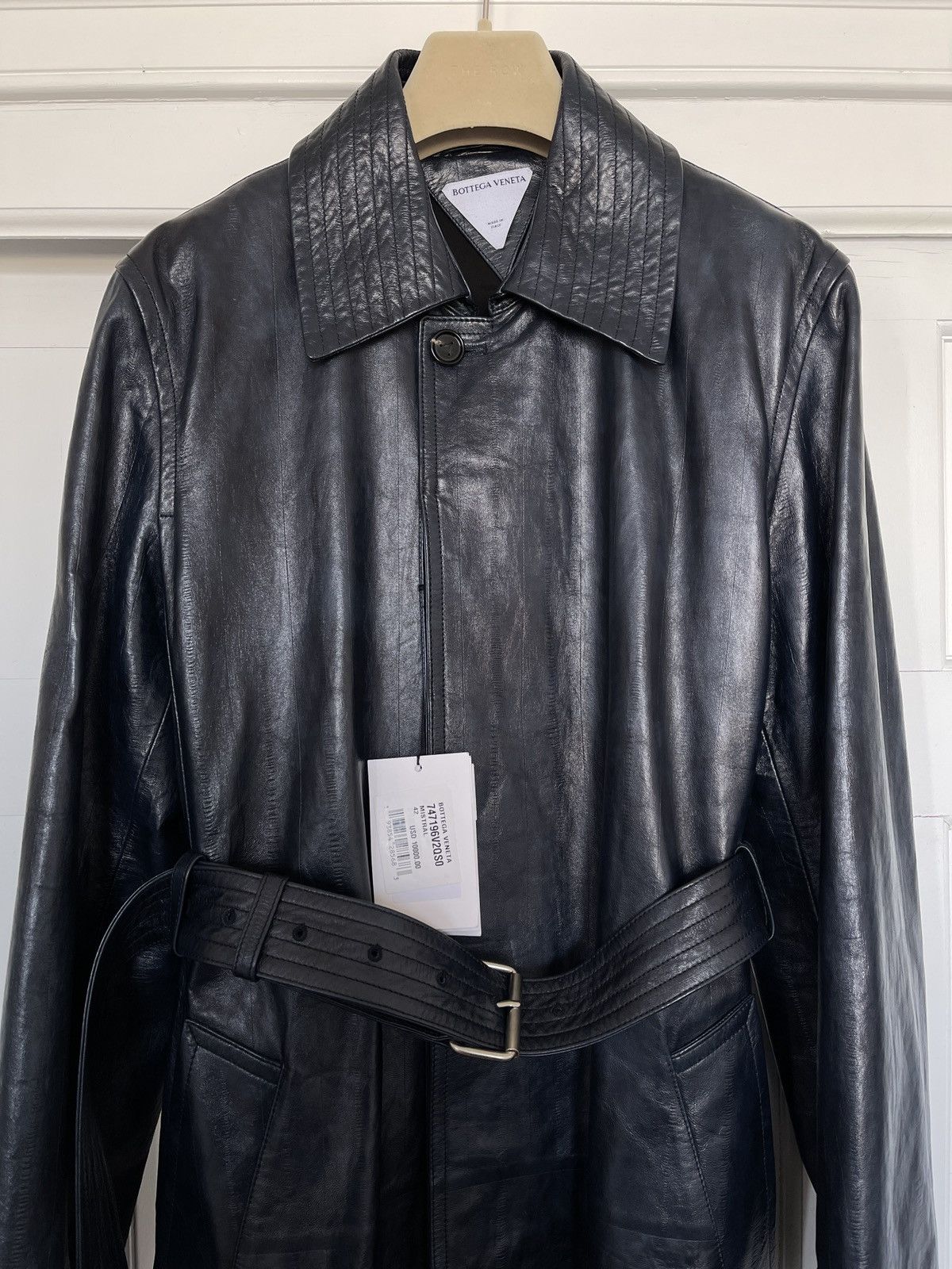 Bottega Veneta SS23 Eel Embossed Leather Trench Coat Size M / US 6-8 / IT 42-44 - 3 Thumbnail