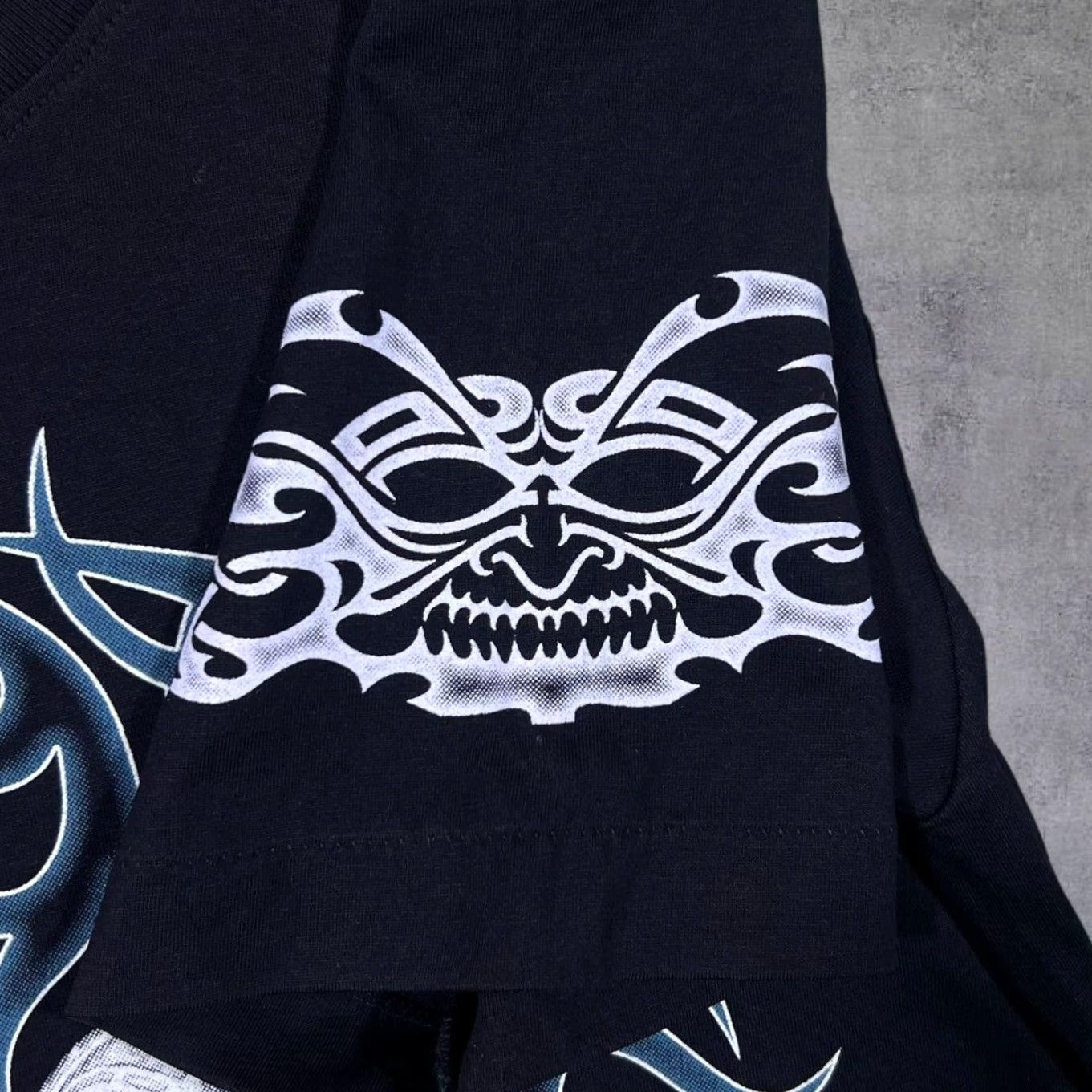 Vintage Rock Eagle Early 00's Goth Tribal Skull Pentagram Graphic Black T-Shirt Medium Regular Men's Short Sleeve Cotton Shirt Size US S / EU 44-46 / 1 - 5 Thumbnail