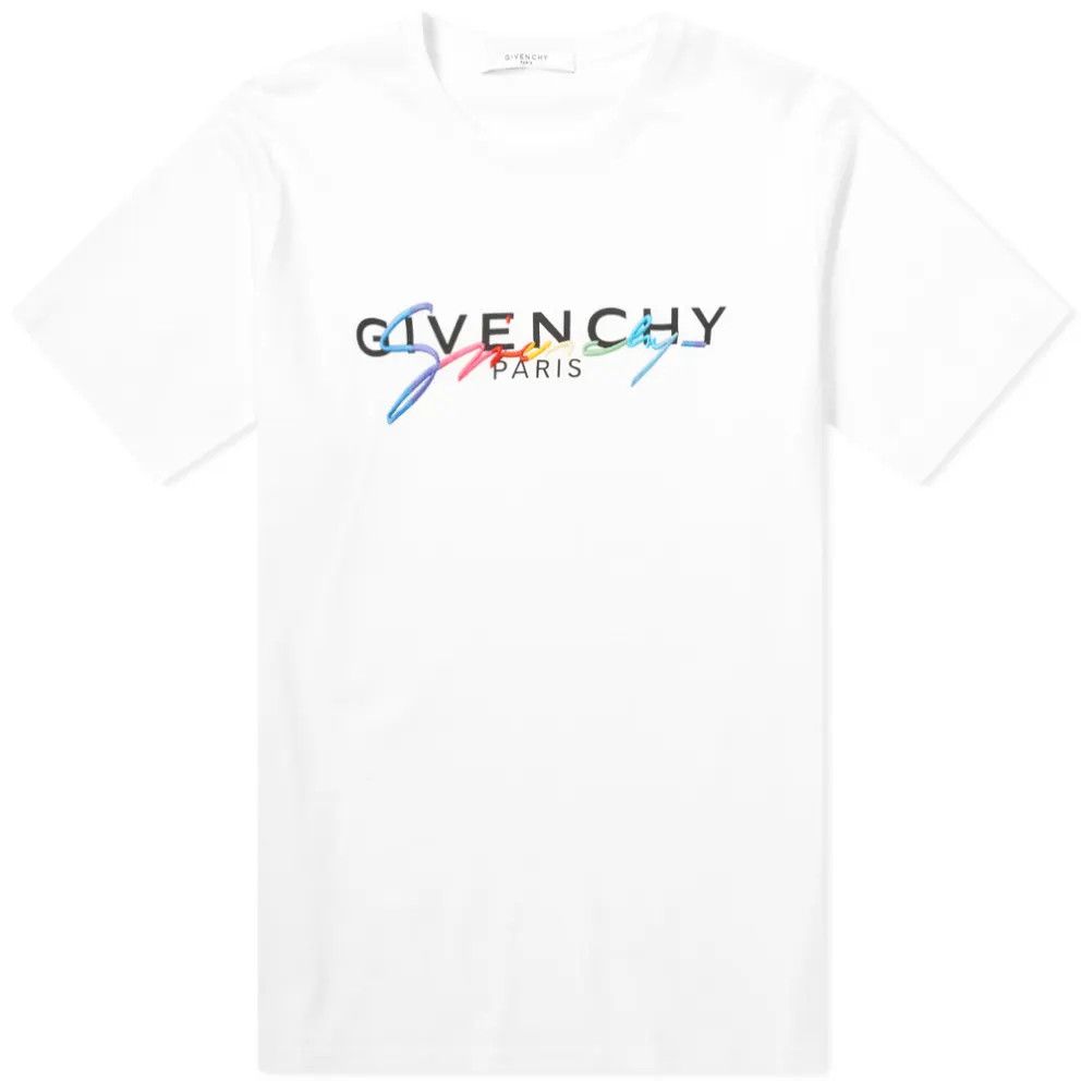 Givenchy o1srvl11e0125 Rainbow Logo T-Shirt in White Size US XXL / EU 58 / 5 - 1 Thumbnail