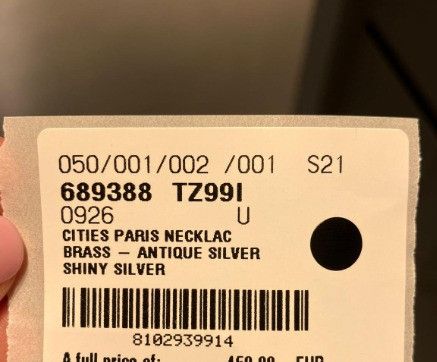 Balenciaga o1la1rc1a0924 Size: OS / Cities Paris Necklace in Silver Size ONE SIZE - 5 Thumbnail