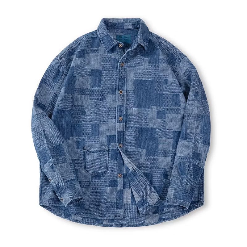 PPFM 💥Stiching boro denim blue shirt Size US L / EU 52-54 / 3 - 5 Thumbnail