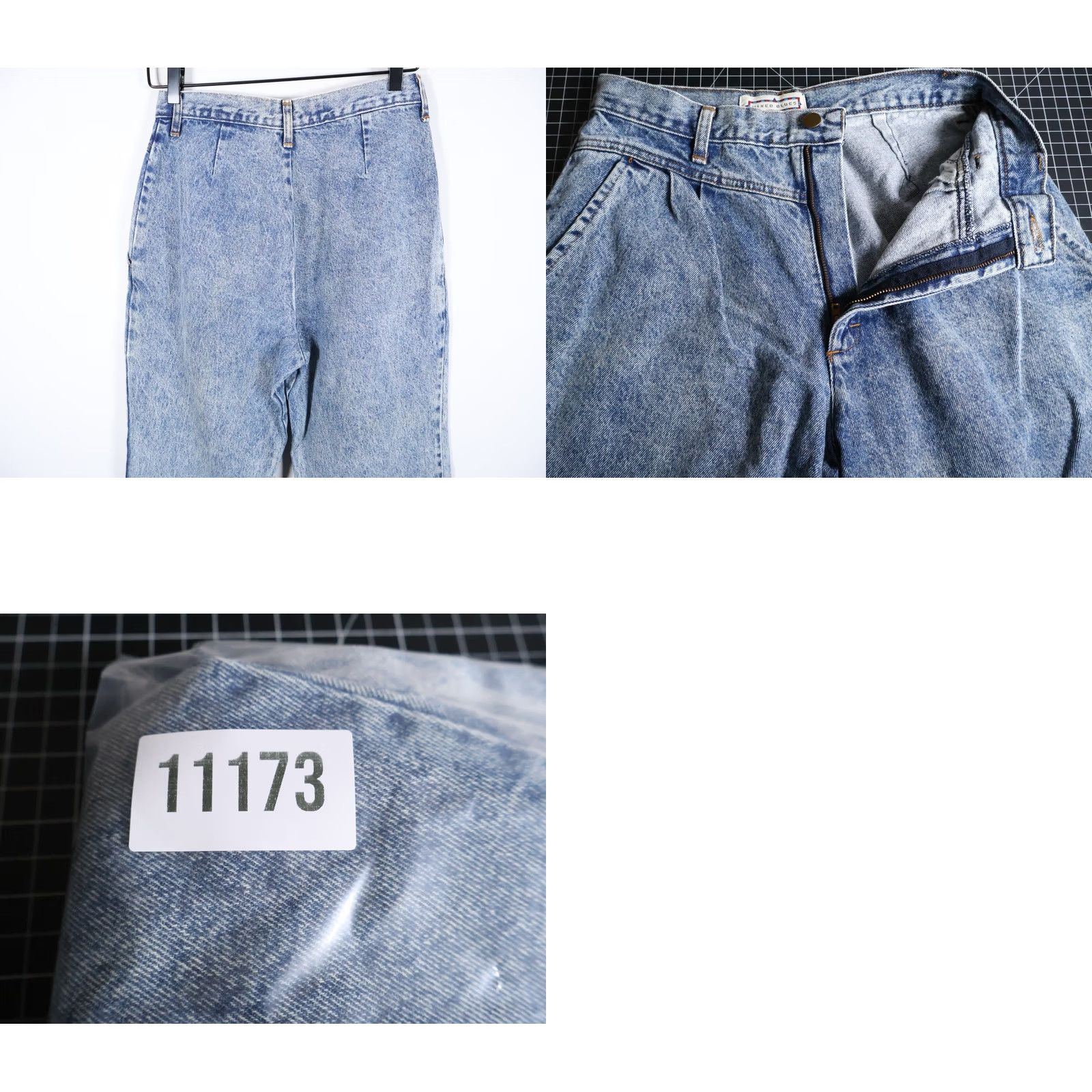 Vintage VINTAGE Mixed Blues Jeans 90s Pleated High-Waisted Mom 28 x 29 Blue Acid Wash 100% Cotton Womens Size 28" / US 6 / IT 42 - 10 Thumbnail