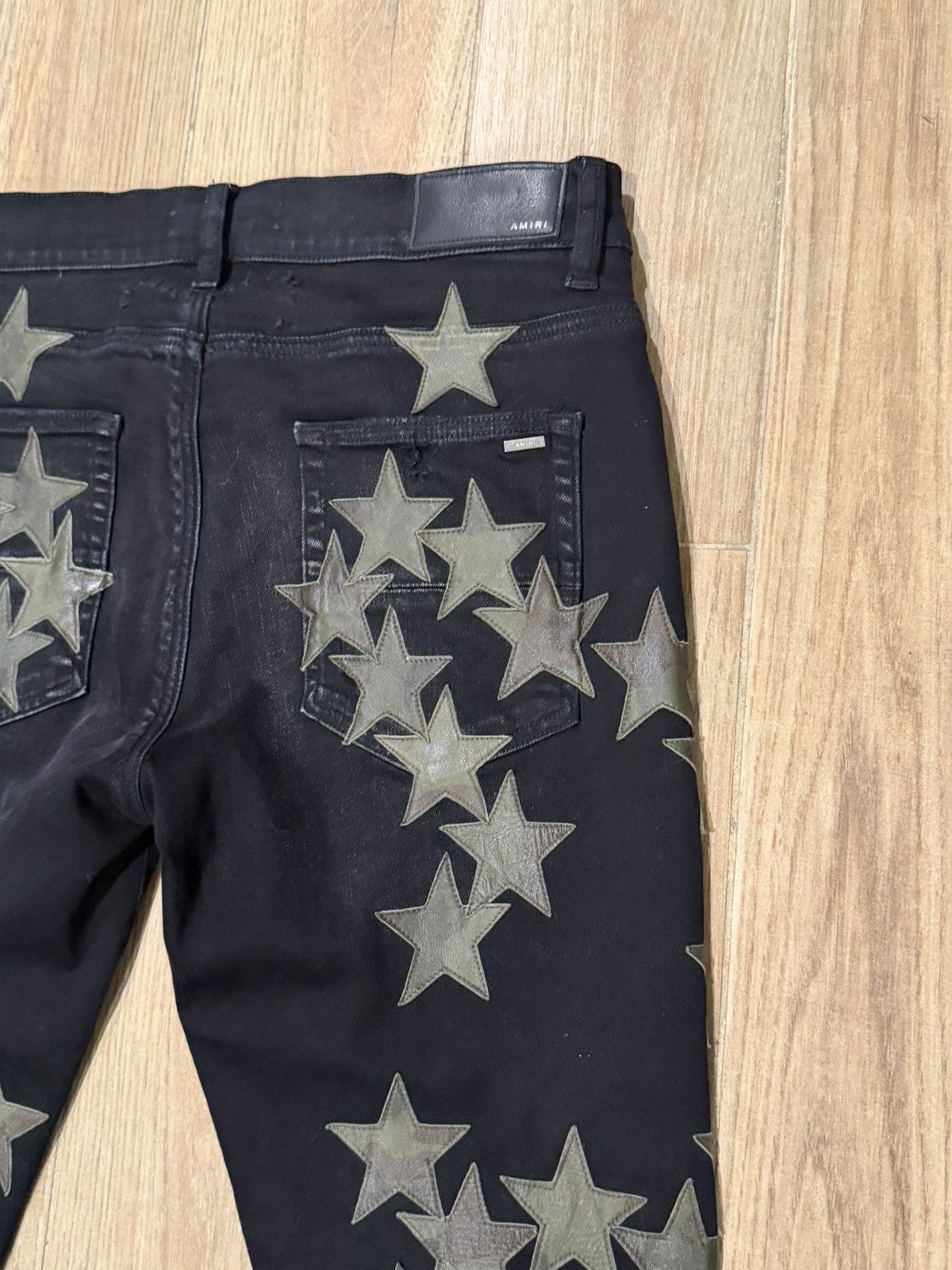 Amiri Amiri X Chemist Camo Leather Star Patch Blk Denim Jeans Size US 32 / EU 48 - 10 Thumbnail