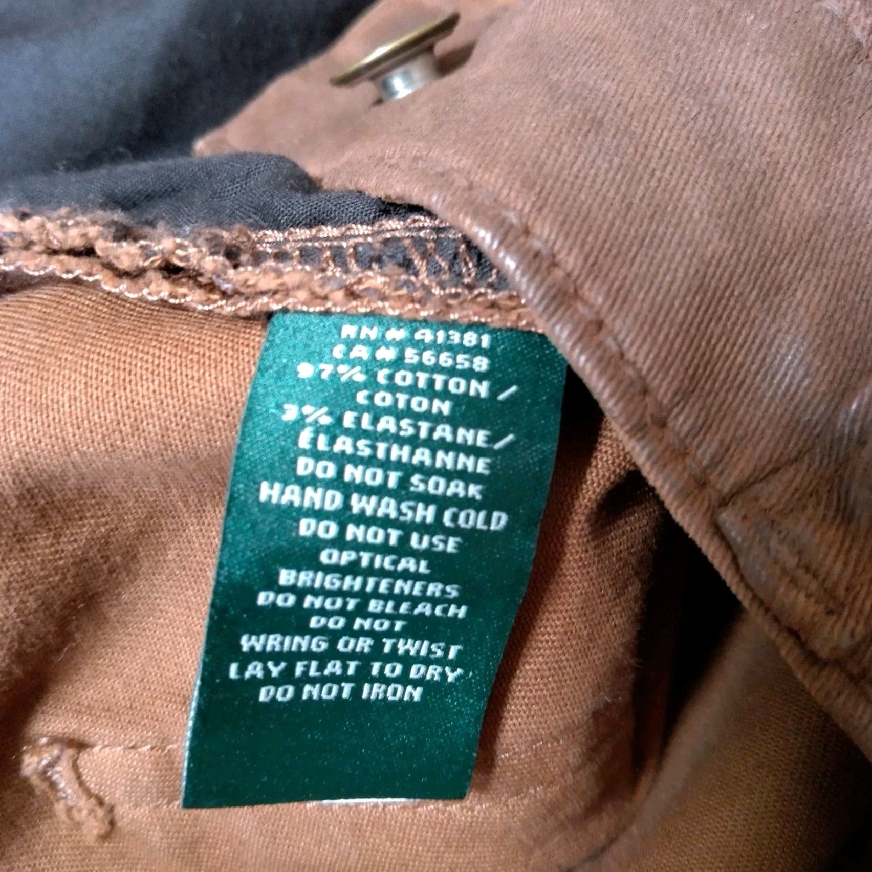 Ralph Lauren Lauren Ralph Lauren Premier Skinny Ankle Pants Size 8 Brown Coated Faux Leather Cotton Blend Twill Slim 31" Waist 39" Outseam Womens Vintage? Size 30" / US 8 / IT 44 - 5 Thumbnail