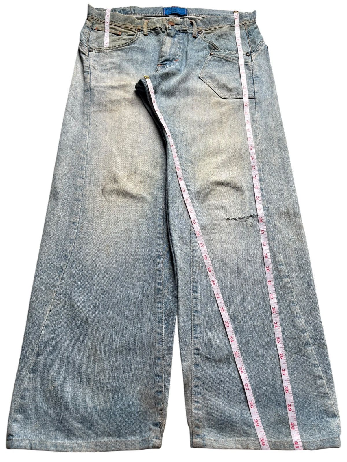 Edwin × Japanese Brand Vintage Edwin E Function Mud Wash Distress Baggy Jeans Size US 36 / EU 52 - 13 Thumbnail