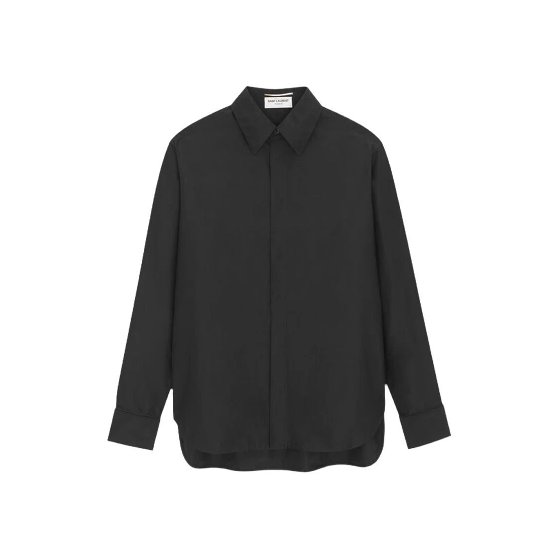 Saint Laurent Paris o1s1wg111124 Boyfriend Shirt Cotton and Silk Taffeta Black Size XS / US 0-2 / IT 36-38 - 1 Thumbnail