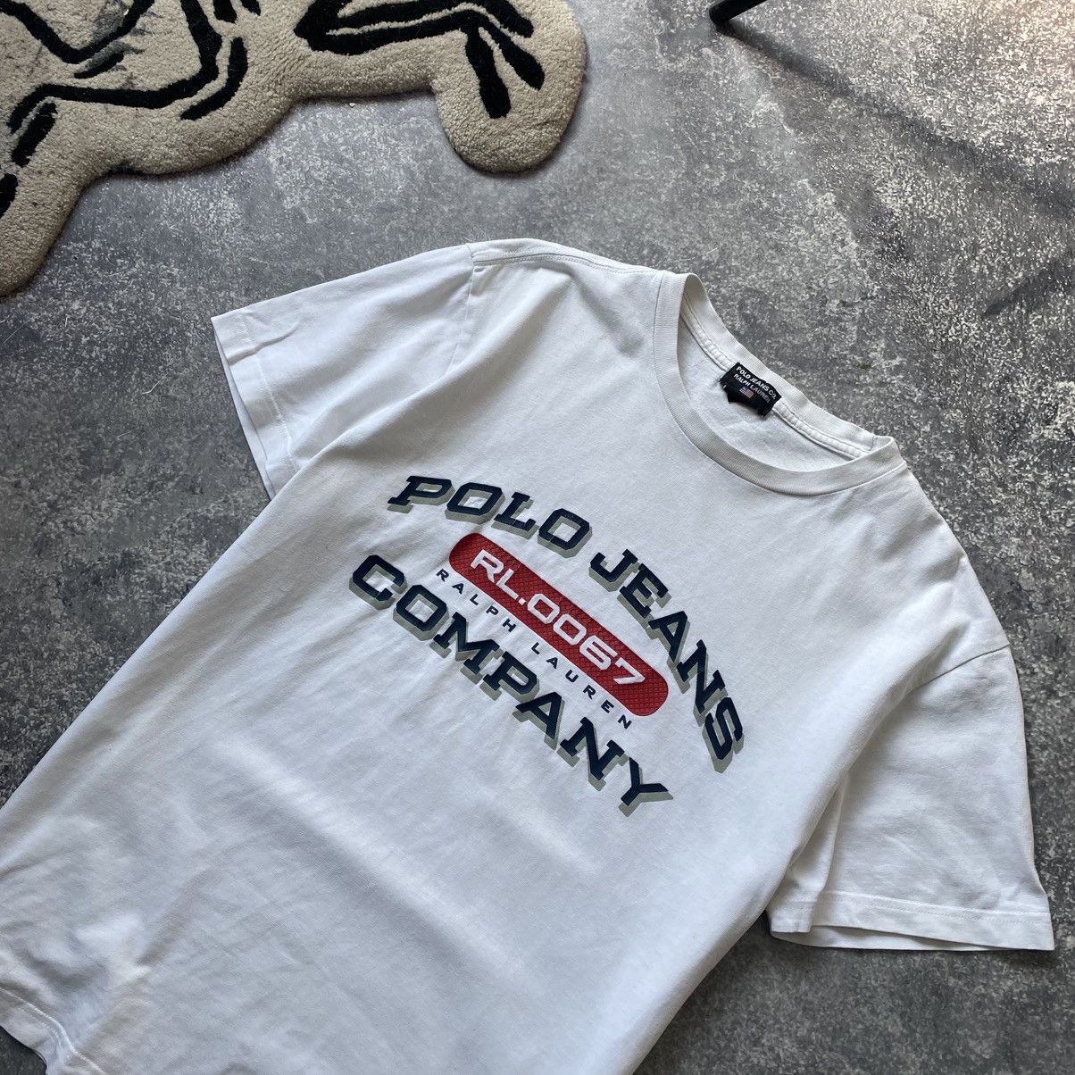 Polo Ralph Lauren Vintage Polo Ralph Lauren Jeans big logo Streetwear tee Size US L / EU 52-54 / 3 - 2 Thumbnail