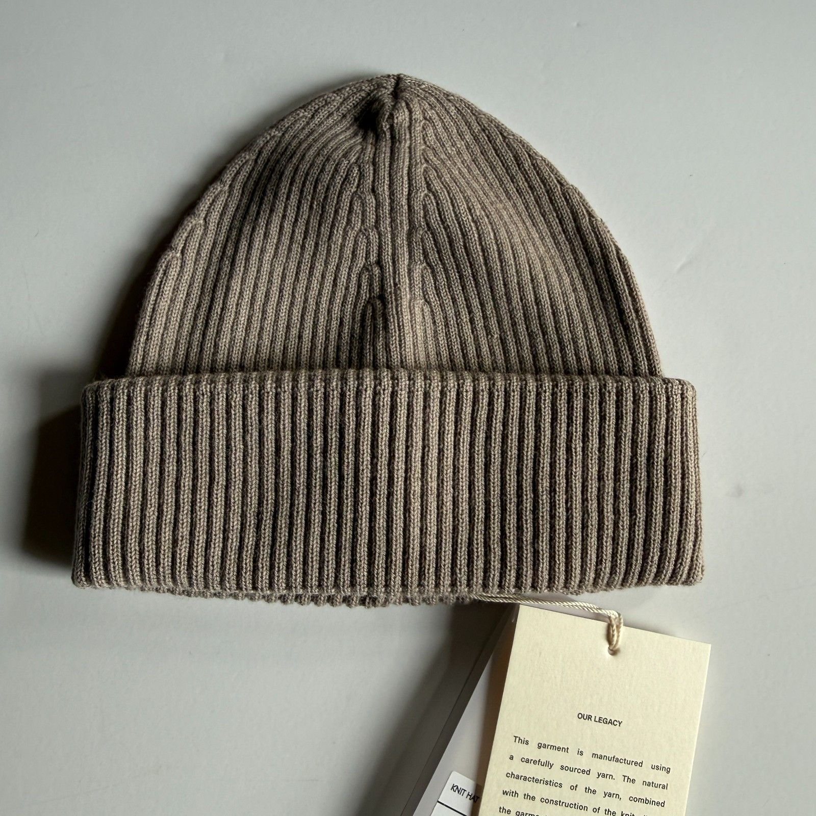 Our Legacy Our Legacy White Sand Rustic Merino Knit Beanie Hat Size ONE SIZE - 1 Thumbnail
