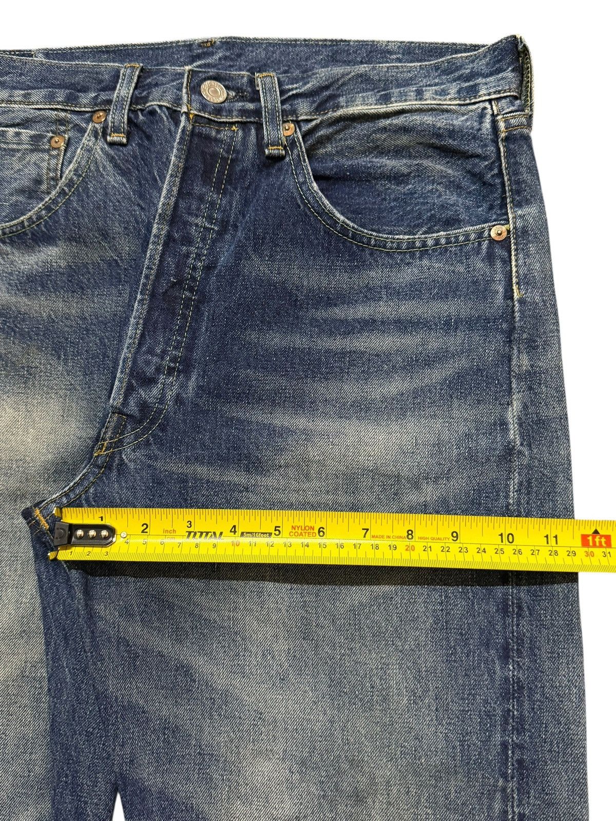 Levi's Vintage 90s Levis 501xx Big E Selvedge Blue Wash Distress Size US 32 / EU 48 - 14 Thumbnail