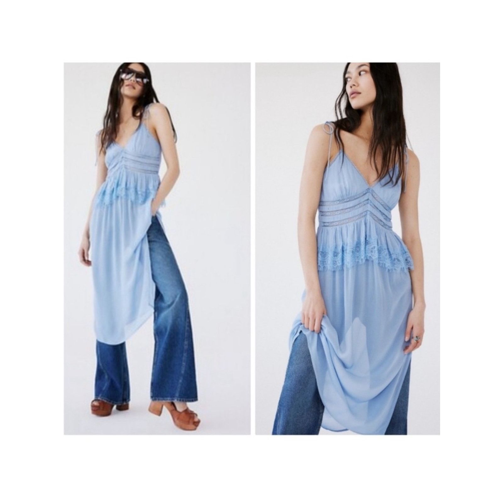 free people peplum dress FREE PEOPLE WHITE BOHO PEPLUM RUFFLE MINI