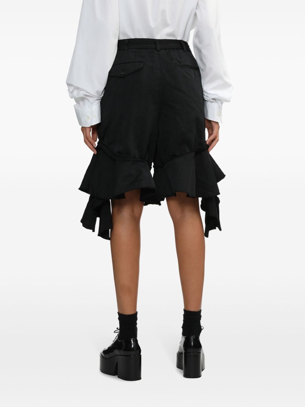 Comme des Garcons SHIRT o1mle1224 Serge Overdyed Ruffled Short in Navy Size 26" / US 2 / IT 38 - 5 Thumbnail