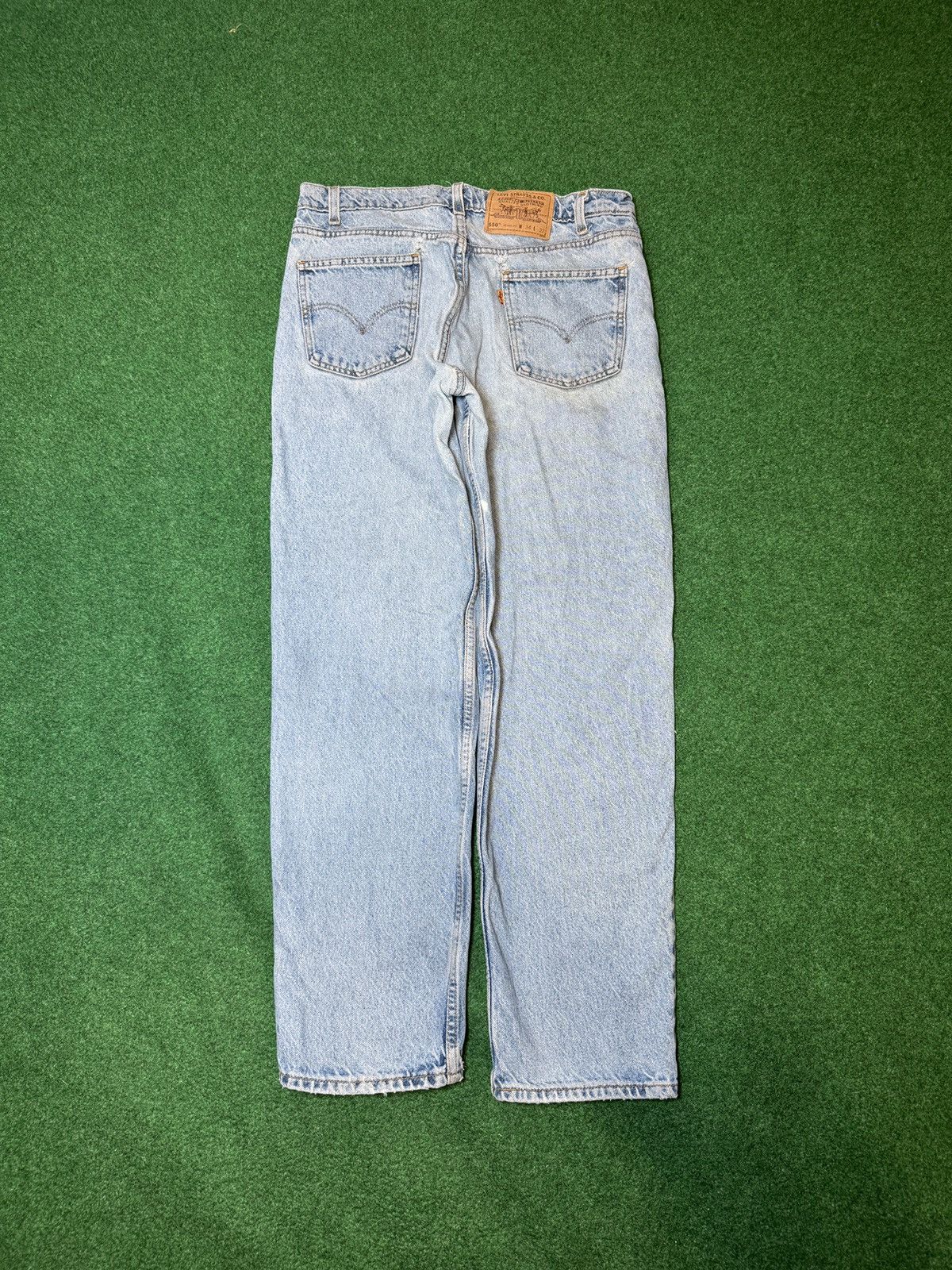 Levi's × Levi's Vintage Clothing × Vintage Vintage 90s Levi’s 550 Orange Tab Distressed Relaxed Jeans Size US 33 - 1 Thumbnail