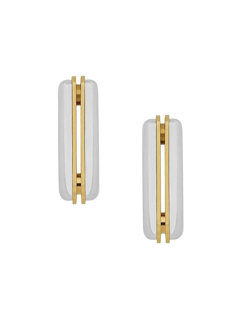 Saint Laurent Paris o1bcso1str0226 Size:OS/Split Square Hoop Earrings in Silver Size ONE SIZE - 2 Thumbnail