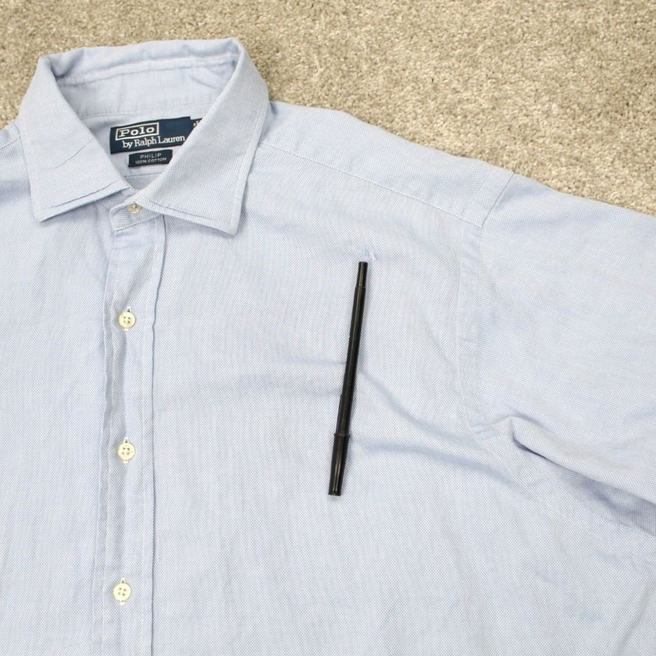 Polo Ralph Lauren Polo Ralph Lauren Mens Button Long Sleeve Shirt Blue Cotton 17 1/2 35 Size US XXL / EU 58 / 5 - 4 Thumbnail