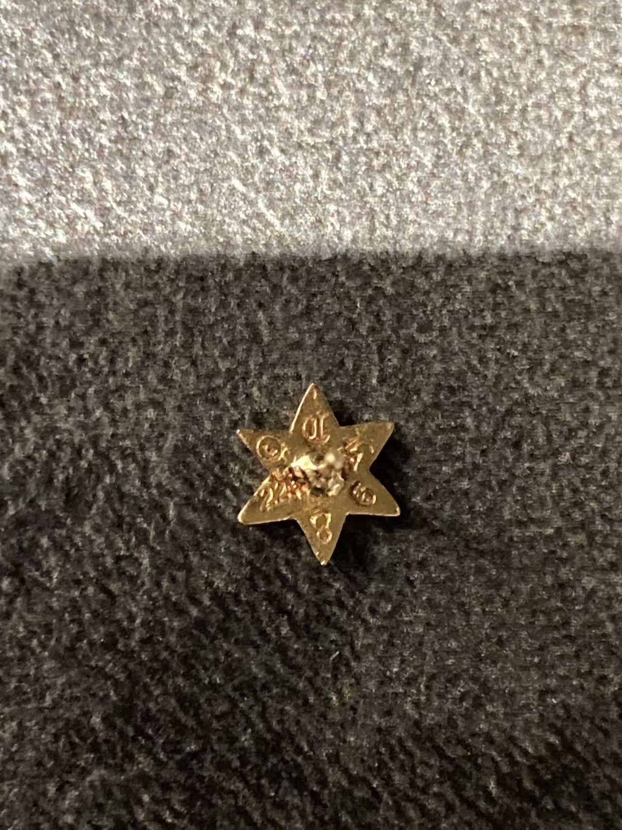 Chrome Hearts Chrome Hearts 22K Gold Hexagram Diamond Star Earring Stud Size ONE SIZE - 6 Thumbnail
