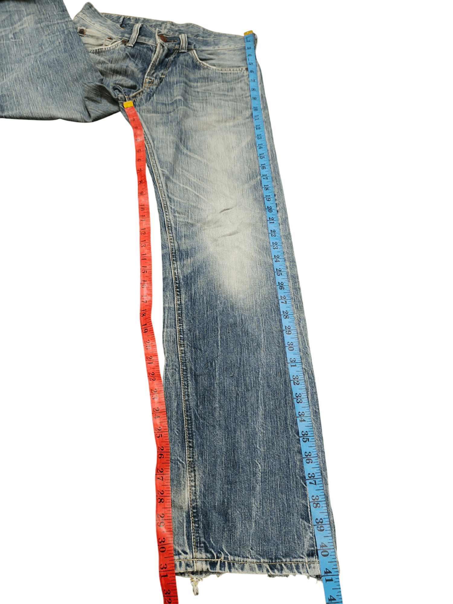 If Six Was Nine Vintage Edwin 503 Distress Faded Clawmark Denim Jeans Size US 29 - 16 Thumbnail