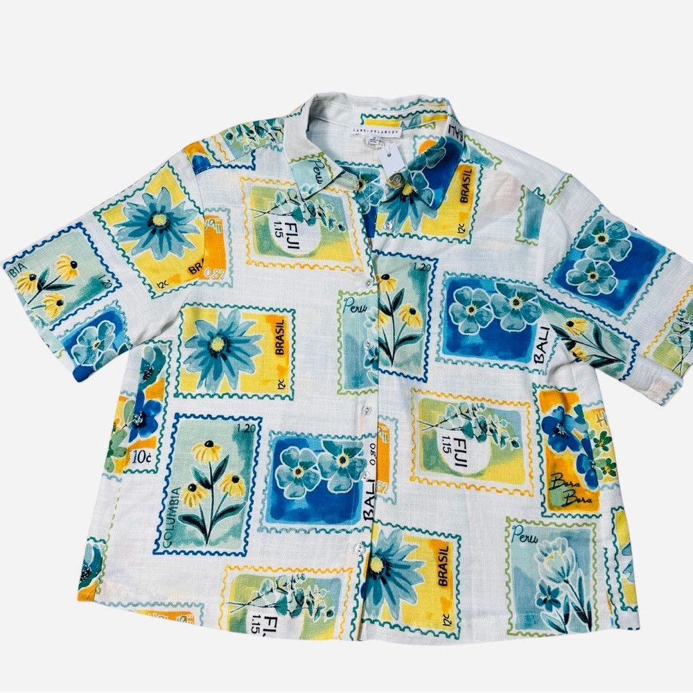 Other NWT New Jane and Delancey Post Stamps Rayon Linen Short Sle Size M / US 6-8 / IT 42-44 - 5 Thumbnail