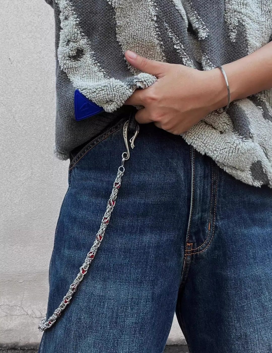 Jean × Vintage Snake Bone Red Stone Jeans Chain Accessories Size ONE SIZE - 5 Thumbnail