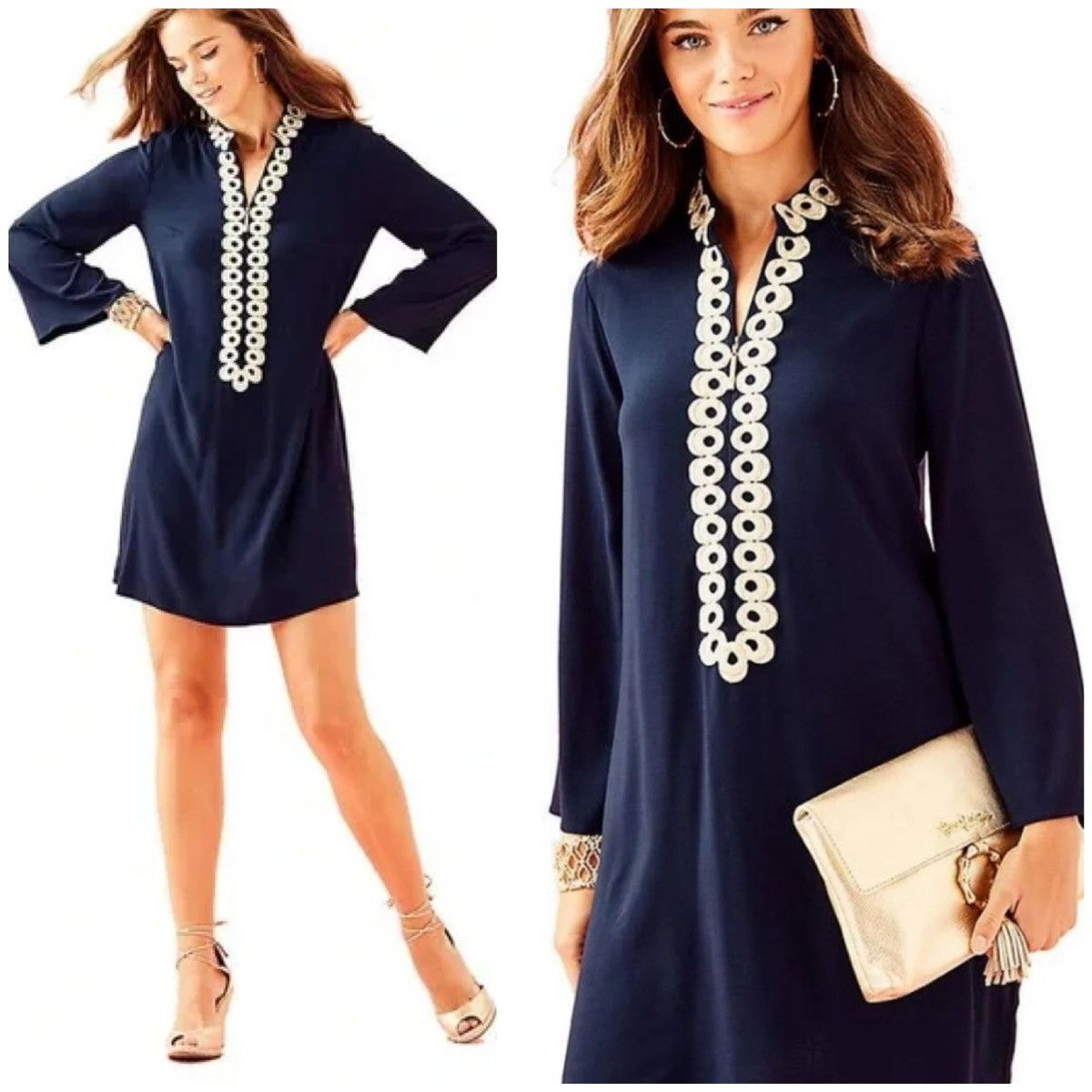 Lilly Pulitzer Lilly Pulitzer Gracelynn Mini Dress 3/4 Sleeve A-line Tunic Size M / US 6-8 / IT 42-44 - 1 Thumbnail