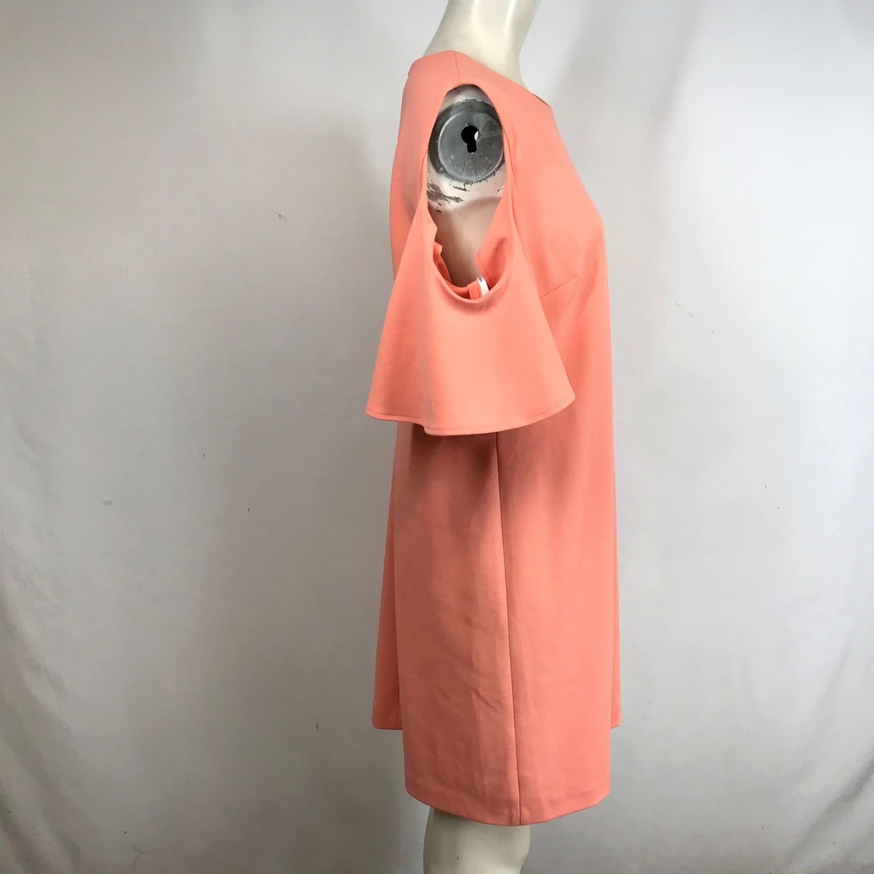 Calvin Klein Calvin Klein Dress Womens 12 Orange Coral Cold Shoulder Flutter Sleeve Sheath Size Size XL / US 12-14 / IT 48-50 - 4 Thumbnail
